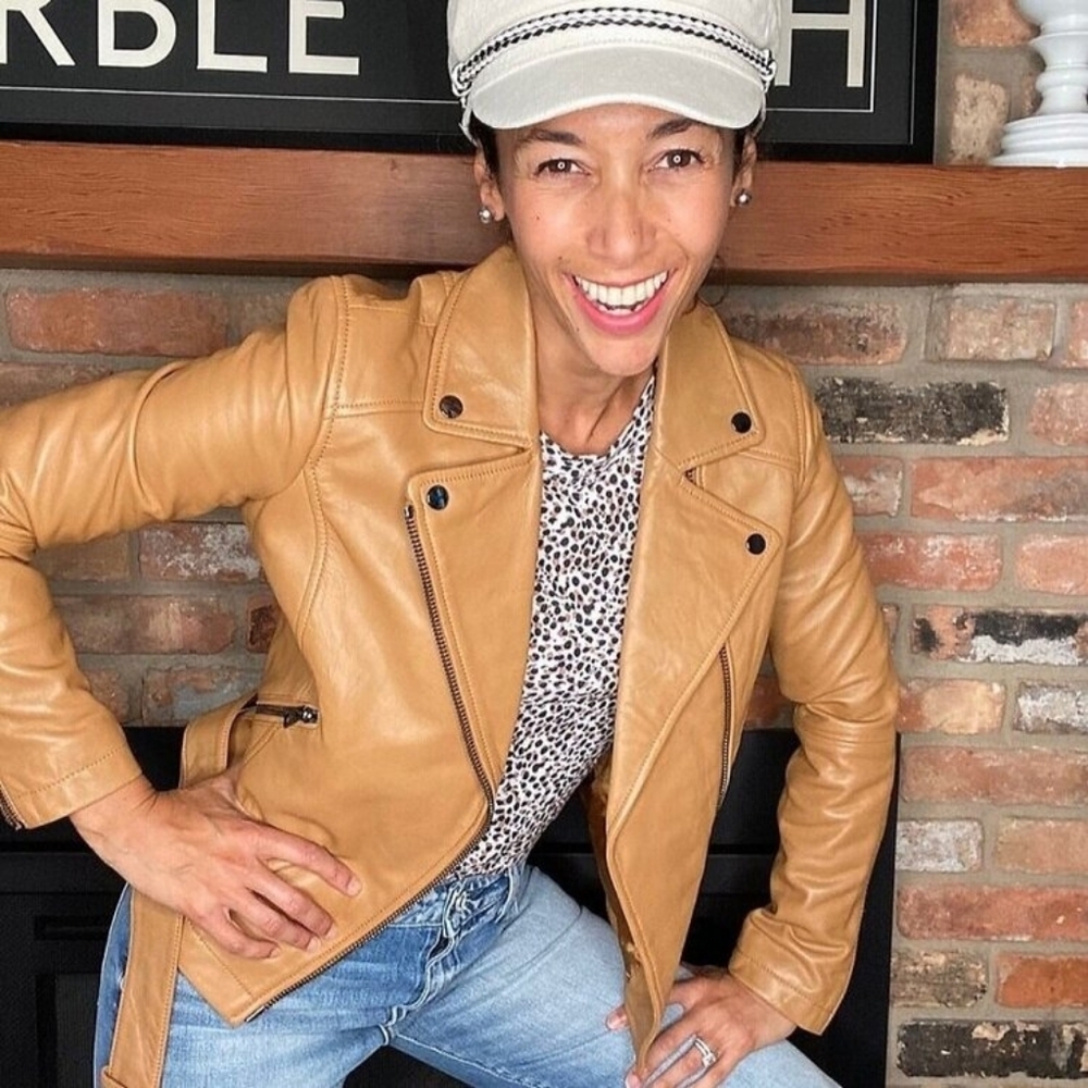 Elodie Camel Leather Jacket - Picture 7 of 7